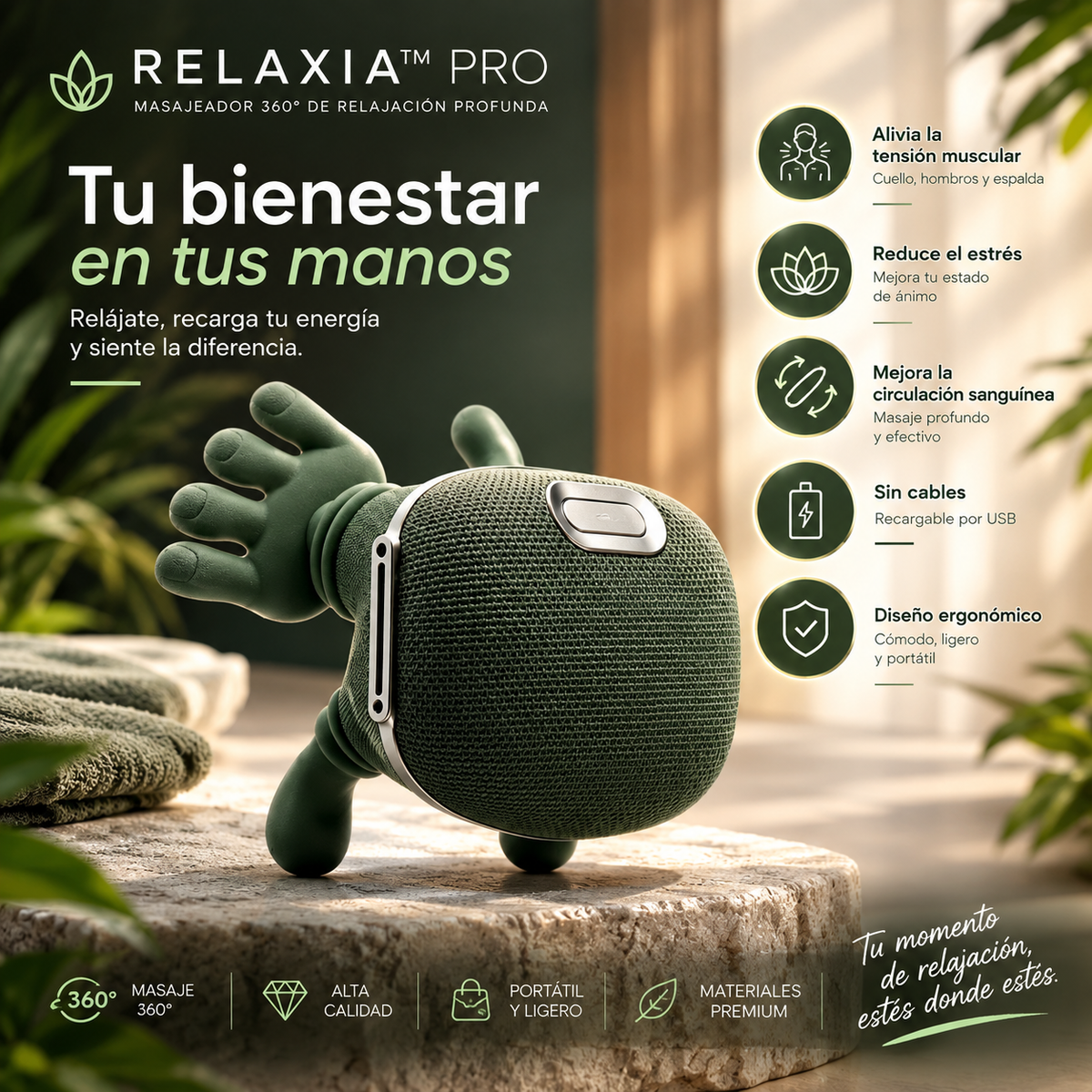 RELAXIA™ PRO✨ Masajeador 360° de Relajación Profunda